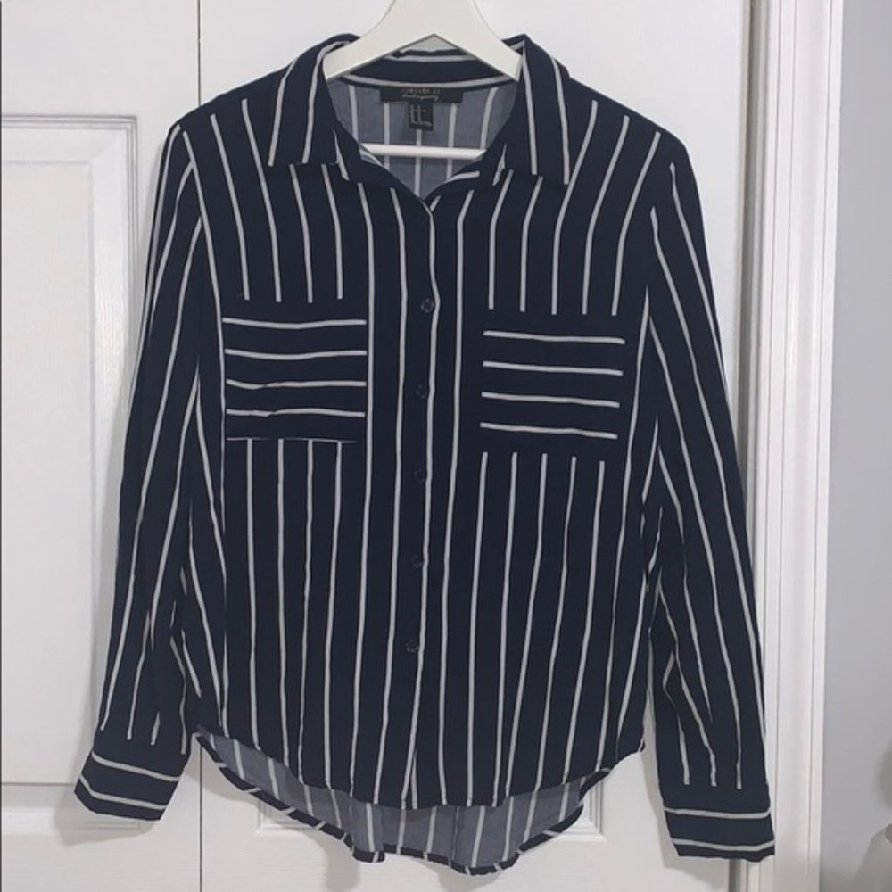 NWT Forever 21 Button-down Navy / White S
